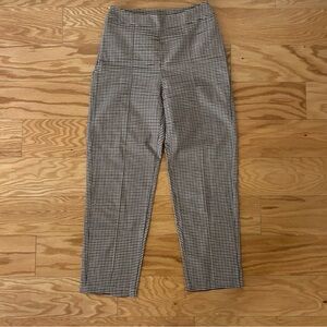 SHEIN Brown Plaid Straight Leg Pants